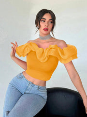 Privé Off Shoulder Red Casual Women's Shirt - Hues
