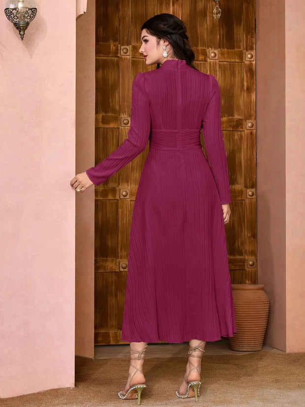 Modely Solid Ruched Waist Dress - Hues