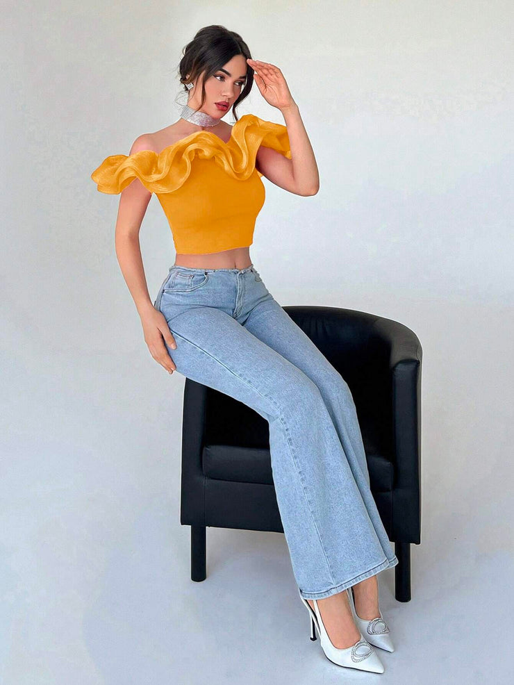 Privé Off Shoulder Red Casual Women's Shirt - Hues