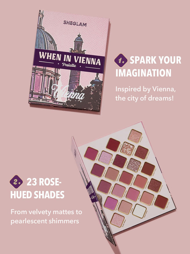 SHEGLAM When In Rome Palette 23-Clolor Shimmer Glitter Matte Eyeshadow Palette Rose Neutral Tone