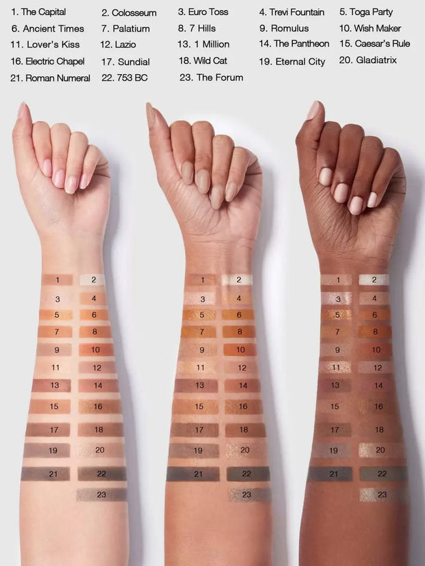 SHEGLAM When In Rome Palette 23-Clolor Shimmer Glitter Matte Eyeshadow Palette Rose Neutral Tone