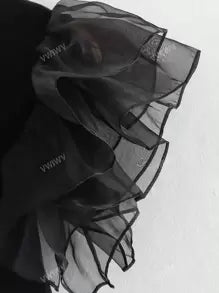 Women's Romantic Slim Black Elements Mesh Sexy Bodysuit