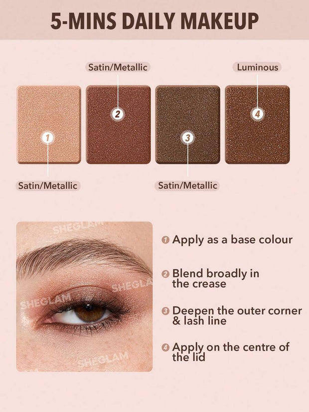 SHEGLAM Essential Square Eyeshadow Quad-Serendipity Makeup