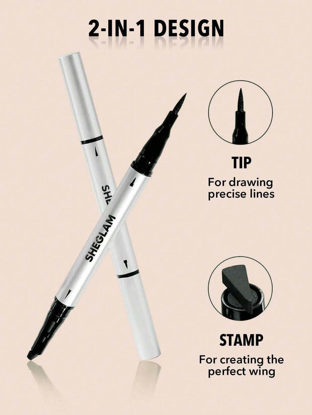 SHEGLAM Wing It Waterproof Liner Duo-Brown Highly Pigmented Matte Eyeliner Penci
