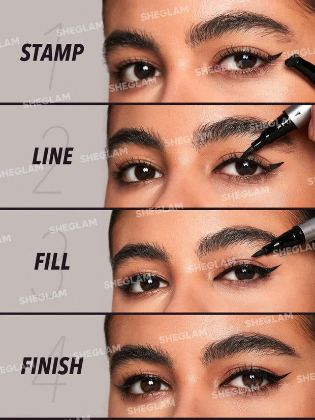 SHEGLAM Wing It Waterproof Liner Duo-Brown Highly Pigmented Matte Eyeliner Penci