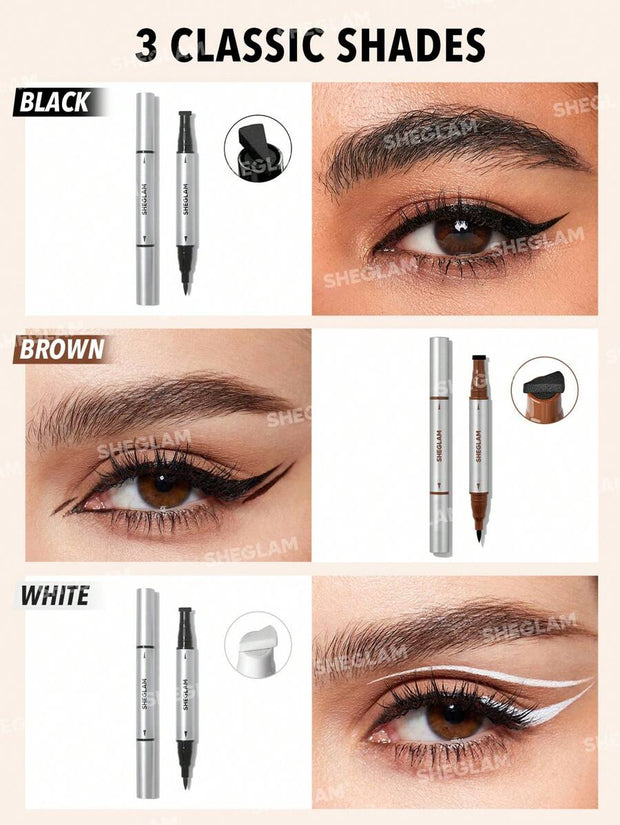 SHEGLAM Wing It Waterproof Liner Duo-Brown Highly Pigmented Matte Eyeliner Penci