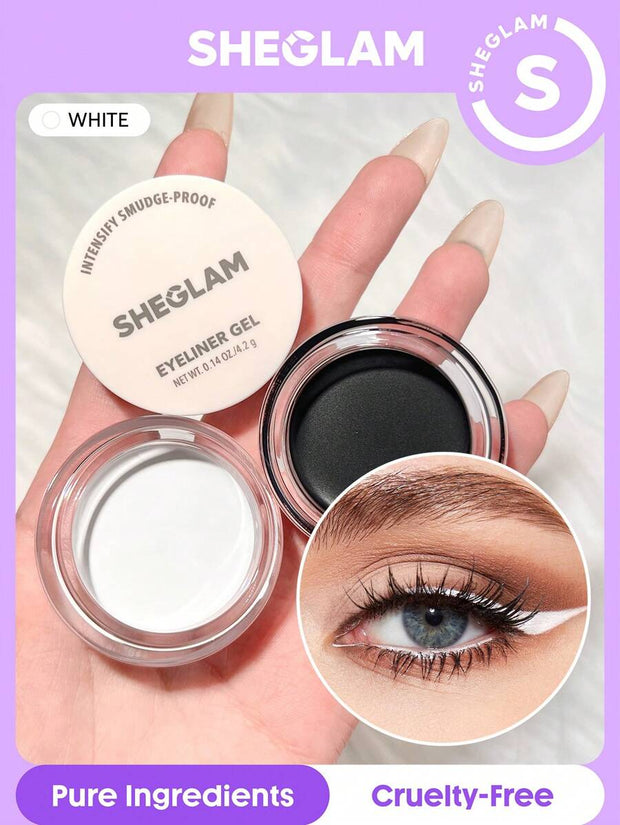 SHEGLAM Intensify Smudge-Proof Eyeliner Gel-Brown 3 Colors Waterproof Long-Lasting Matte Eyeliner Gel