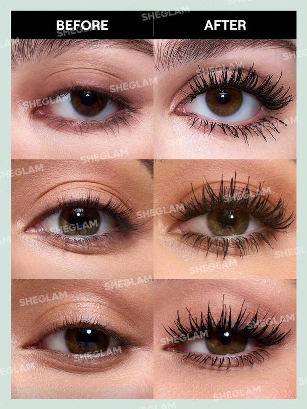 SHEGLAM All-In-One Volume & Length Mascara 2 In 1 Waterproof Volumizing Dual-Ended Brush