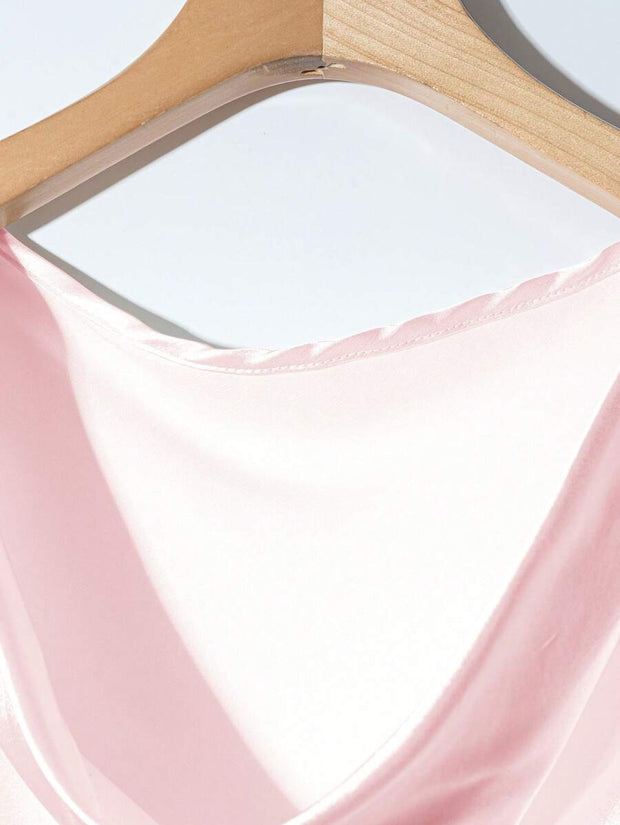 Franclia 2pcs Set Elegant Solid Color Ruffled Collar Blouse And Skirt