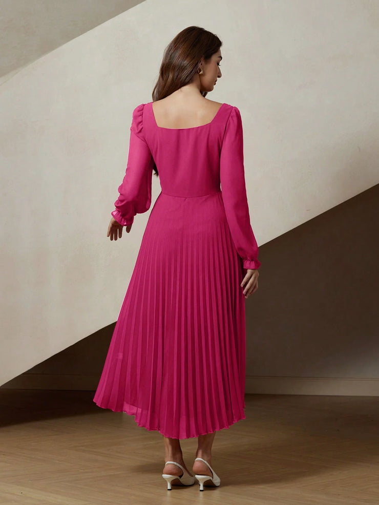 Aveloria Rosie High Waist Ruffled Hem Long Sleeve Dress