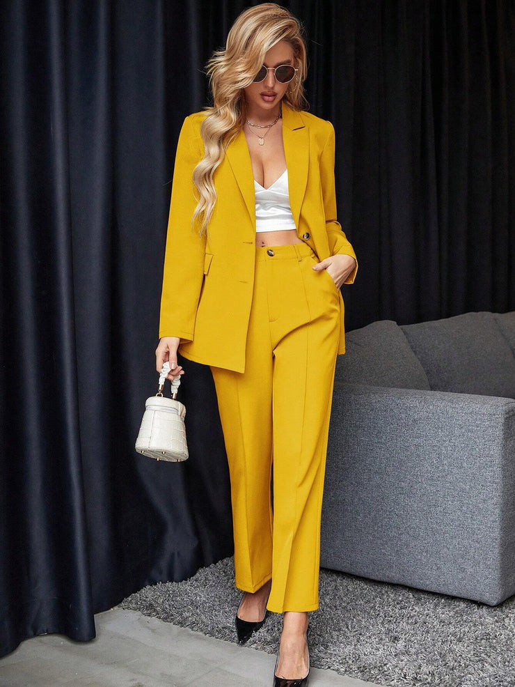 Calvaya Solid Color Suit Set