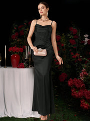 Coutiva Women Rhinestone Embellished Sheer Black Long Evening Gown