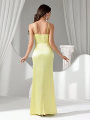 Coutiva Women Rhinestone Embellished Sheer Black Long Evening Gown