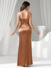 Coutiva Women Rhinestone Embellished Sheer Black Long Evening Gown