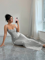 Firerie Women's Elegant Sexy Sheer Sparkling Criss-Cross Backless Bodycon Mid-Length Dress