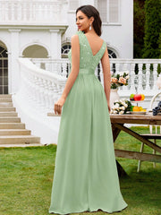 MIUSOL Sequin Floral Lace Sweetheart Neck Sleeveless Ruched Chiffon Split Thigh Formal Party Maxi Dress