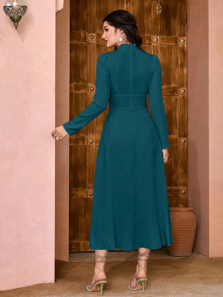 Modely Solid Ruched Waist Dress.