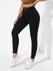 High Waist Zipper Fly Skinny Jeans - Hues