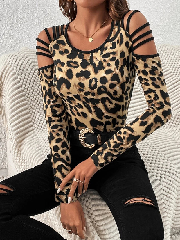 Leopard Print Cut Out Tee - Hues