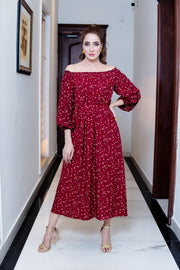 Ankara Off Shoulder Balloon Sleeves - Hues