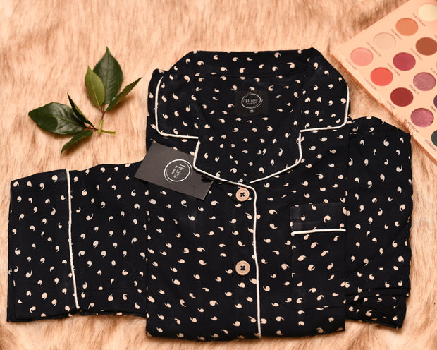 Black Contrast PJ Set - Hues