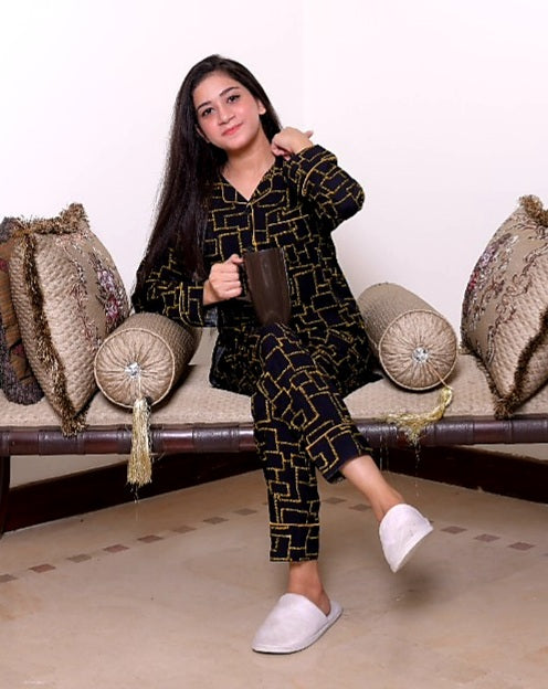Black Mustard contrast PJ Set - Hues