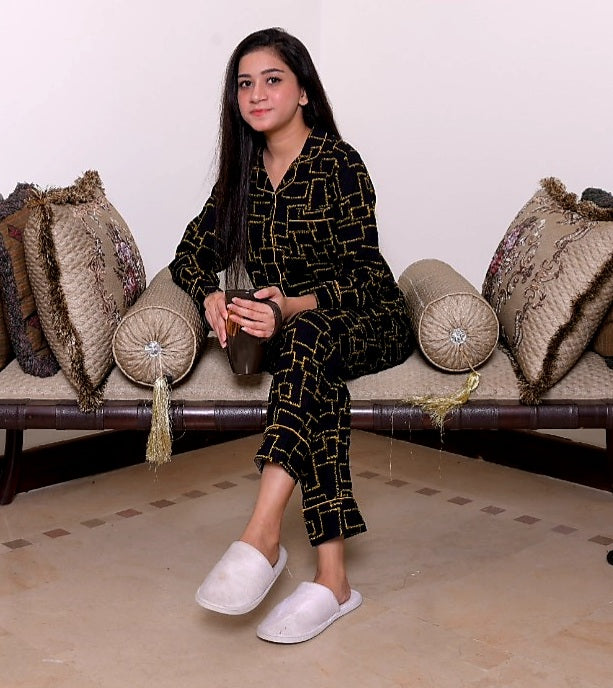 Black Mustard contrast PJ Set - Hues