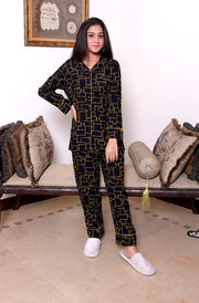 Black Mustard contrast PJ Set - Hues