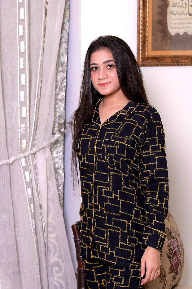 Black Mustard contrast PJ Set - Hues