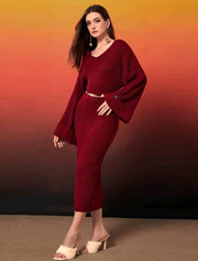Drop Shoulder Sweater Dress - Hues